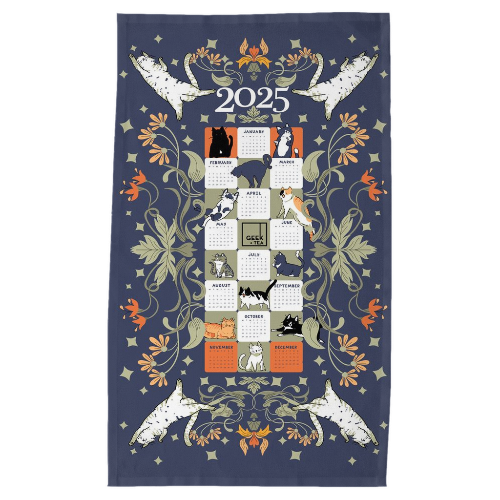 2025 Tea Towel Calendar: Cats Galore