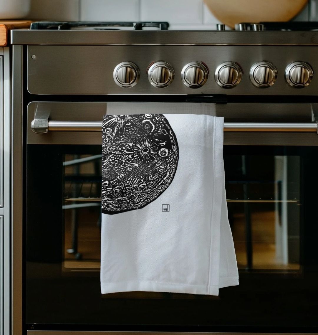 Moon Crater | Organic Cotton Tea Towel | Geek+Tea