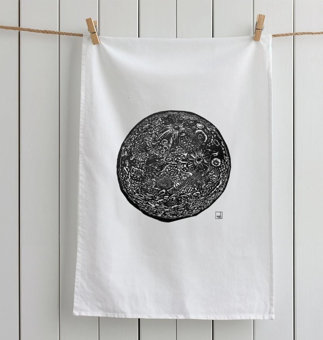 Moon Crater | Organic Cotton Tea Towel | Geek+Tea