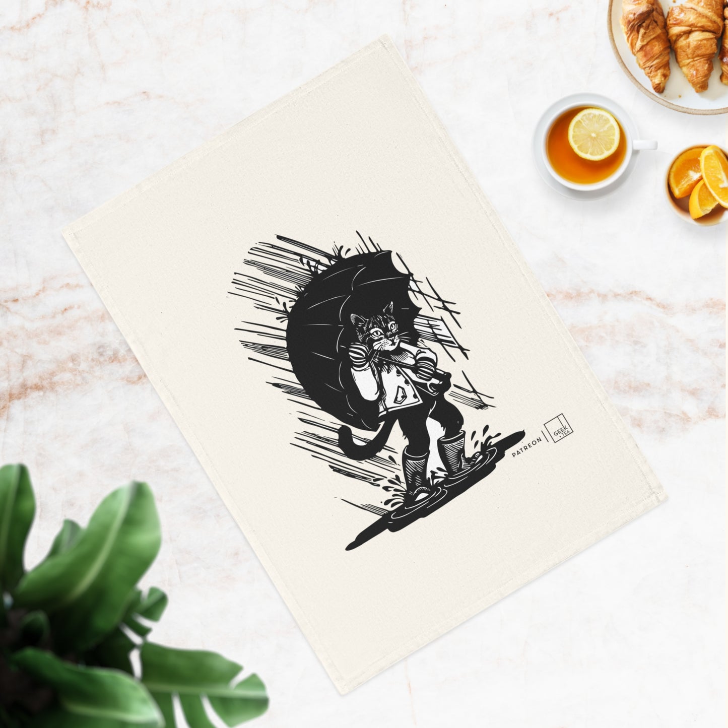 Nigel and the Rainstorm | Organic Cotton Tea Towel | Geek+Tea