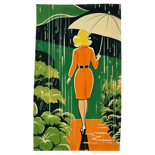 Rainy Days | Tea Towel | Retro Scifi Mid-century Botanical Illustrations