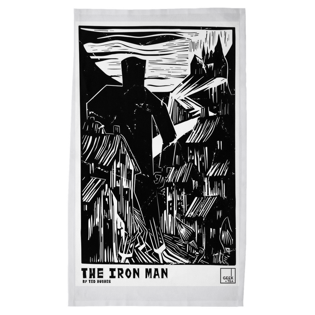 The Iron Man By Ted Hughes | Digital Print Tea Towel | 100% Cotton Twill